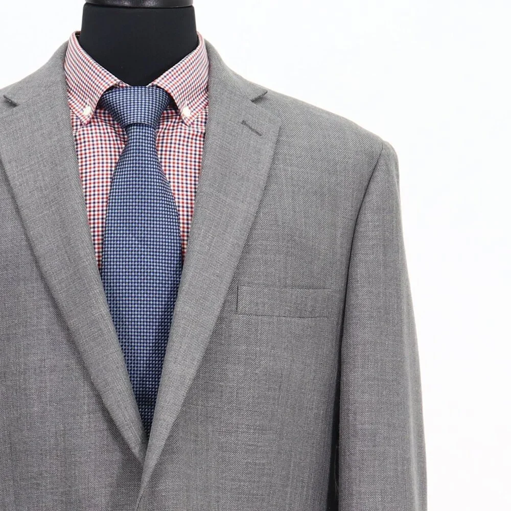 Ralph Lauren 46L Gray Solid 2-Button Sport Coat Blazer Jacket G636